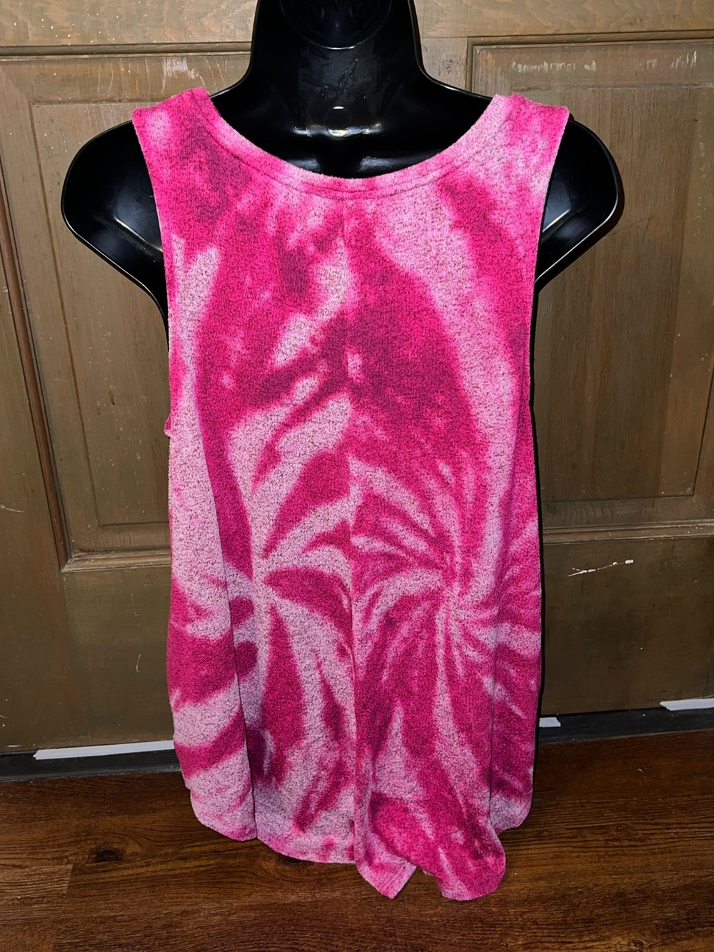 Old Navy Pink Swirl  Gray Tie-Dye Rayon Sleeveless Realx Fit Swing Tank Size M - Picture 3 of 6
